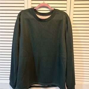Men's Dark Green Waffle Crew Sweatshirt